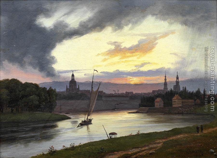 Knud Baade : Dresden i solnedgang